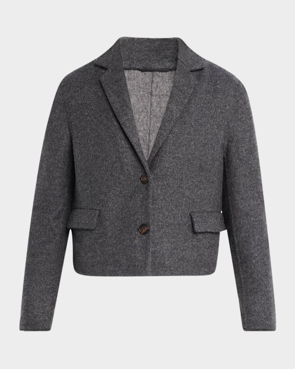 Fluid Wool Double-Faced Crop Jacket
